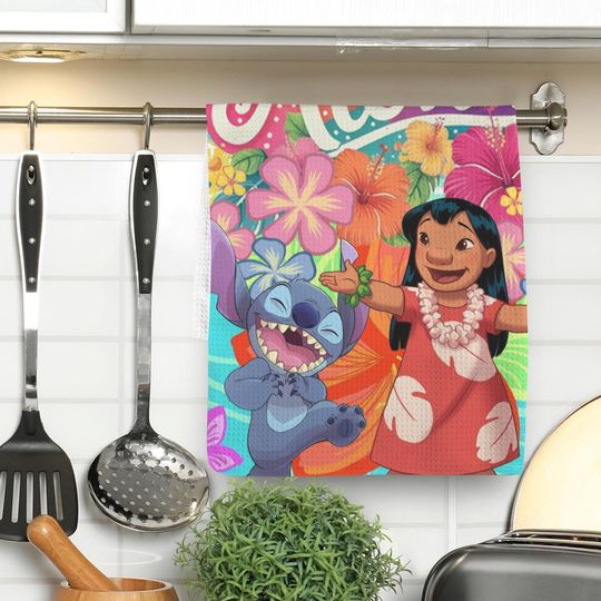 Discover Lilo And Stitch Hand Towel, Funny Political Home Decor, Kitchen Towel