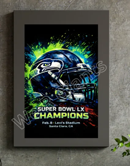 Discover Seattle Seahawkss SB LX Champions Art Print Football Poster