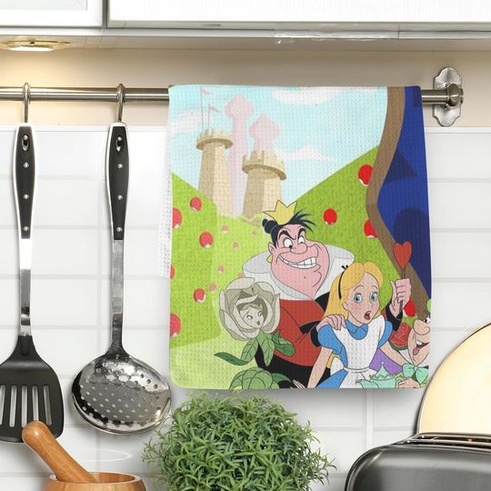 Alice in Wonderland Hand Towel, Funny Political Home Decor, Kitchen Towel