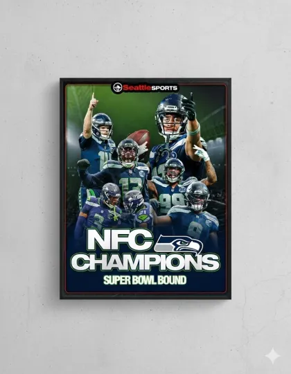 Discover Seattllle Seahawkss Superr B.owll LX 2026 Poster, Unframed