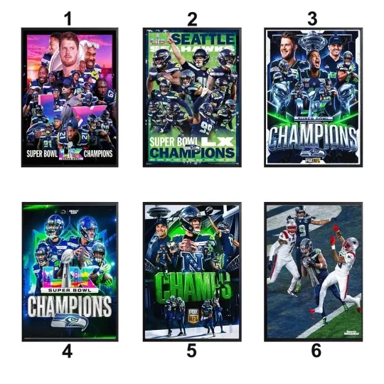 Discover The Seattle Seahawkss Are Super B.owll Lx Champions 2026 Poster