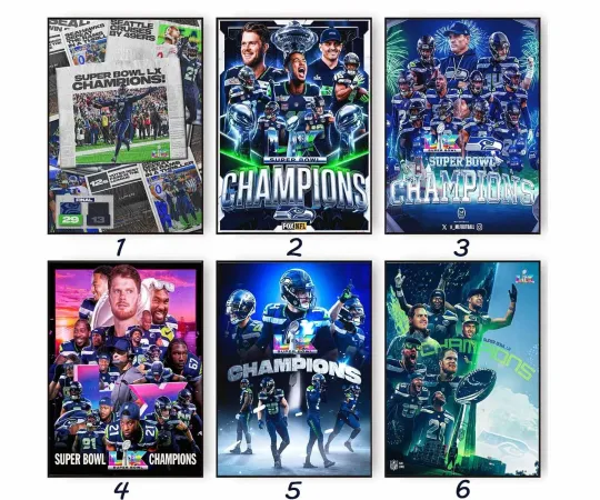 Discover The Seattle Seahawkss Are Super B.owll Lx Champions 2026 poster