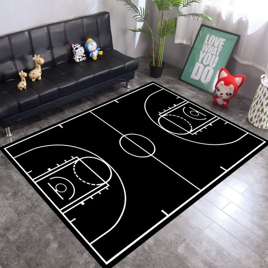 Discover Basketball Rug, Basketball Court Rug, Court Rug, Black Rug, Sport Rug, Young Room Rug, Boys Room Rug,Custom Rug,Personalized Gifts,Area Rug.