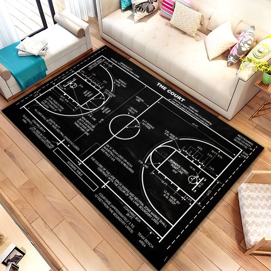 Discover Basketball Court Rug: Kids Room Sport Rug