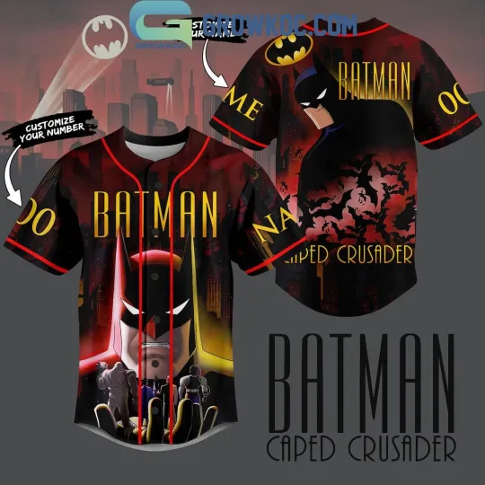 Discover DC Comic Super Heroes Batman Caped Crusader Personalized Baseball Jersey