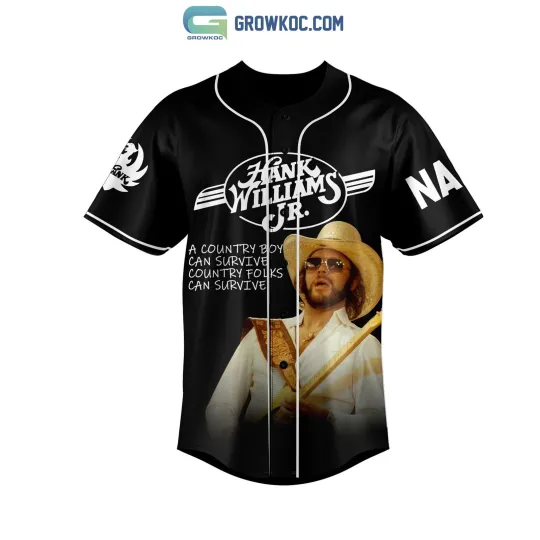 Hank Williams JR We Say Grace And We Say Ma8217am Personalized Baseball Jerse