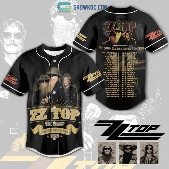Discover ZZ Top The Sharp Dressed Simple Man Tour 2023 Personalized Baseball Jersey