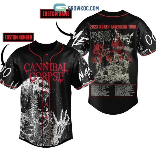 Discover Cannibal Corpse 2023 North American Tour Personalized Baseball Jersey