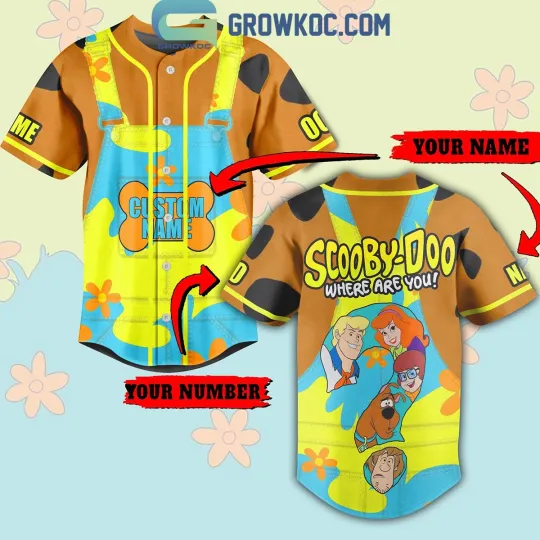 Discover Scooby Doo Where Are You Big Question Fan Personalized Baseball Jersey