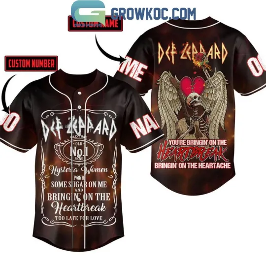 Def Leppard You8217re Bringin8217 On The Heartbreak Personalized Baseball Jersey