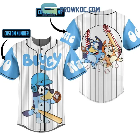 BlueyDad Cartoon Family Personalized Baseball Jersey