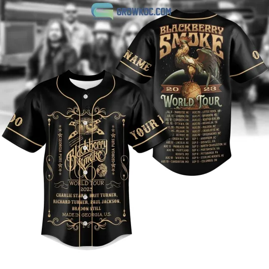 Blackberry Smoke World Tour 2023 Personalized Baseball Jersey