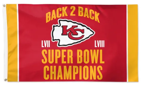Kansas City Chiefs Super Bowl 2023 Champions Flag