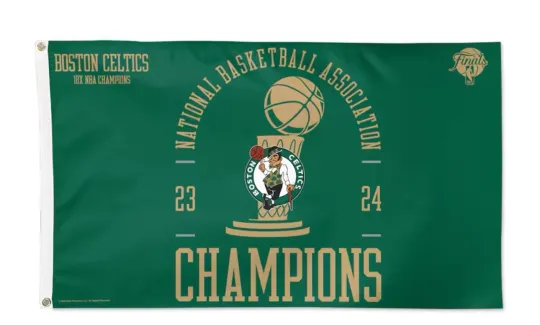 Boston Celtics 2024 Champions Championship Grommet Flag Banner *Double Sided*
