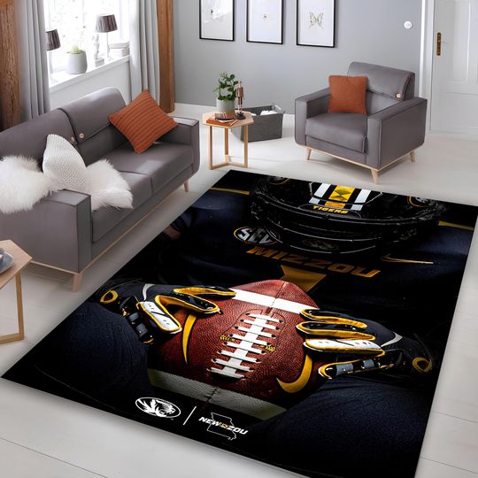 Discover American Football Team Logos Area Rug: Sports Fan Decor, Non-Slip Football Decor