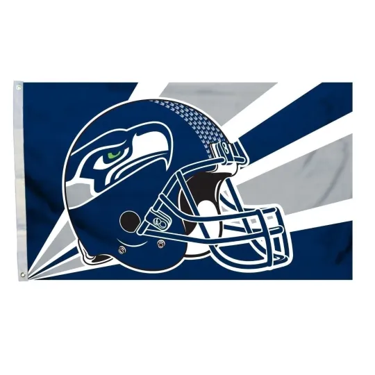 Seattle Seahawks Football Helmet Flag
