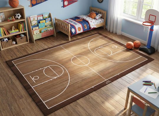 Discover Basketball Rug: Boys Room Playmat, Basketball Rugs