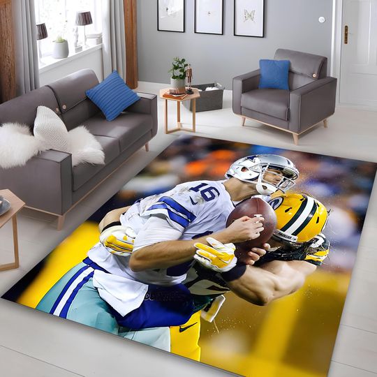 Discover football Football Teams Area Rug: Non-Slip Sports Fan Decor