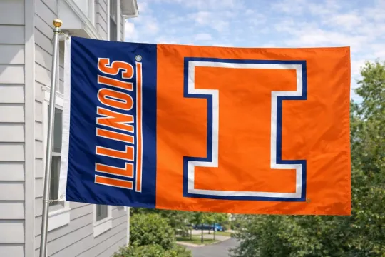 Discover Illinois Fighting Illini House Flag