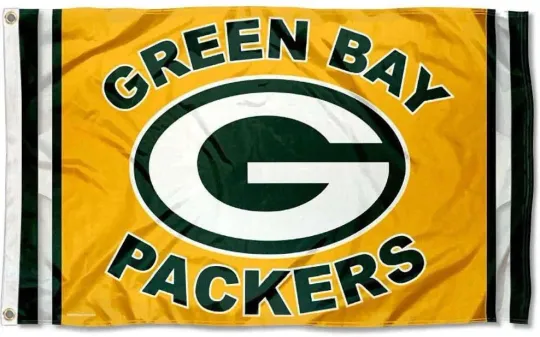 Green Bay Packers Banner Flag, Football Decor, House Flag