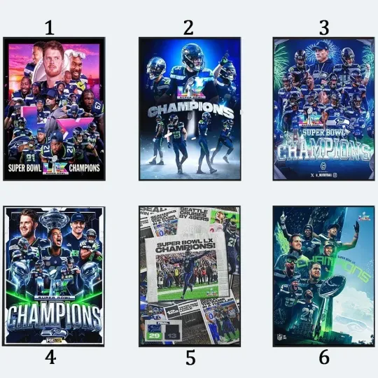 Discover The Seattle Seahawkss Are Super B.owll Lx Champions 2026 Poster