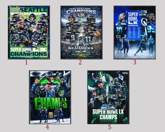 Discover The Seattle Seahawkss Are Super B.owll Lx Champions 2026 Poster