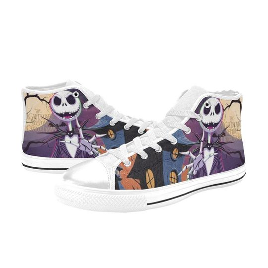 Discover High Top Sneakers Canvas  Custom The Nightmare Before Christmas Sneakers Casual