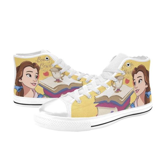 Discover High Top Sneakers Canvas  Custom Beauty And The Beast Sneakers Casual