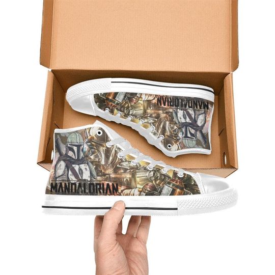 Discover High Top Sneakers Canvas  Custom The Mandalorian Sneakers Casual