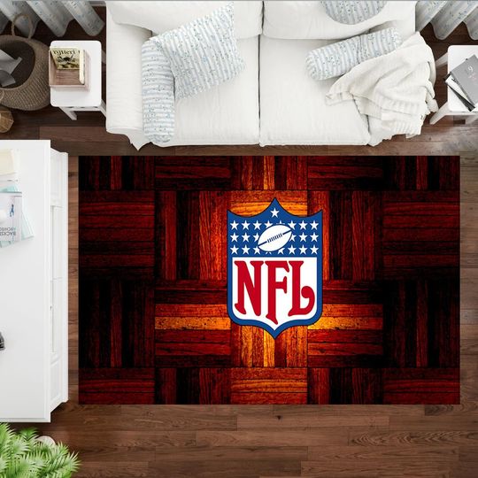 Discover football Area Rug: American Football, Non-Slip Cotton Base
