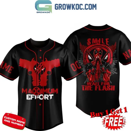 Discover Deadpool Smile Wait For The Flash Personalized Baseball Jersey