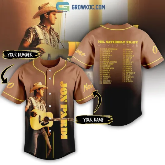 Discover Jon Pardi MRSaturday Night World Tour 2023 Personalized Baseball Jersey