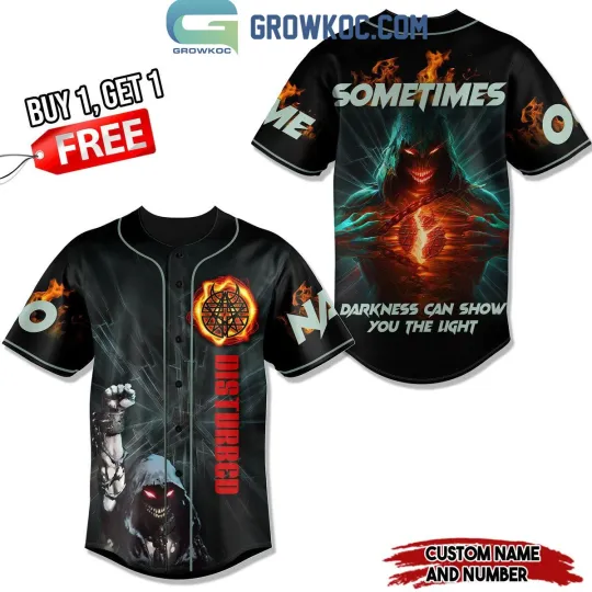 Discover Disturbed Sometimes Darkness Can Show You The Light Personalized Baseball Jerse