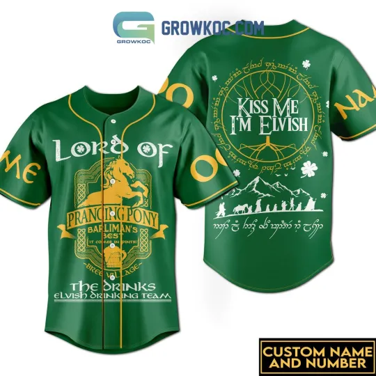 Discover Prancing Pony Brewery Elvish Team Personalized Baseball Jersey