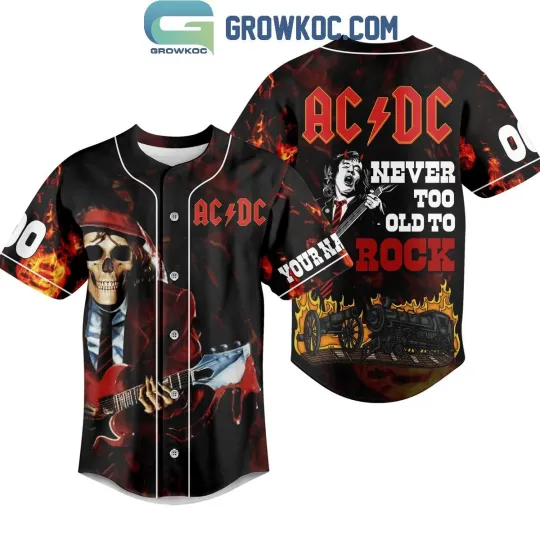 Discover AC-DC High Voltage Never Too Old To Rocks Personalized Baseball Jersey
