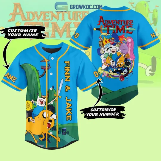 Finn and Jake Adventure Time Personalized Baseball Jersey