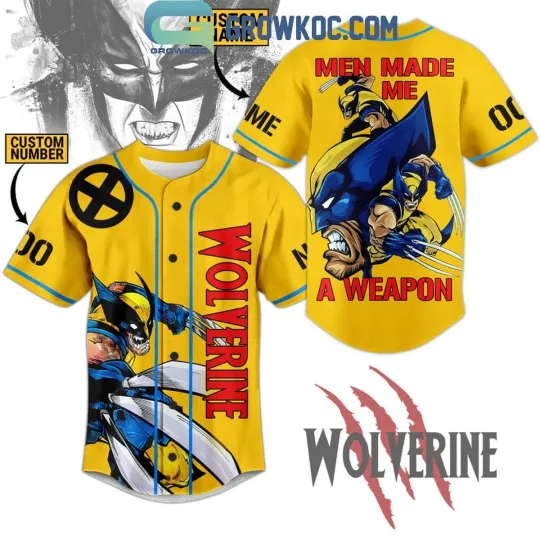 Wolverine X Men 821797 Men Made Me A Weapon Personalized Baseball Jersey