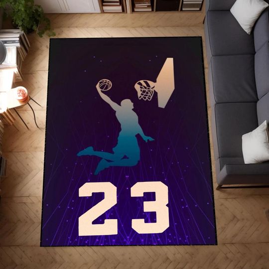 Discover Basketball hoop themed carpet, children's room rug, sports rug,spike .