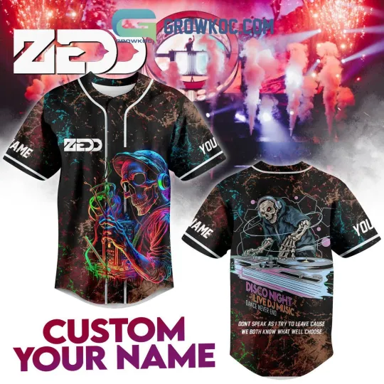 Discover Zedd Disco Night Live DJ Music Dancer Never End Personalized Baseball Jersey