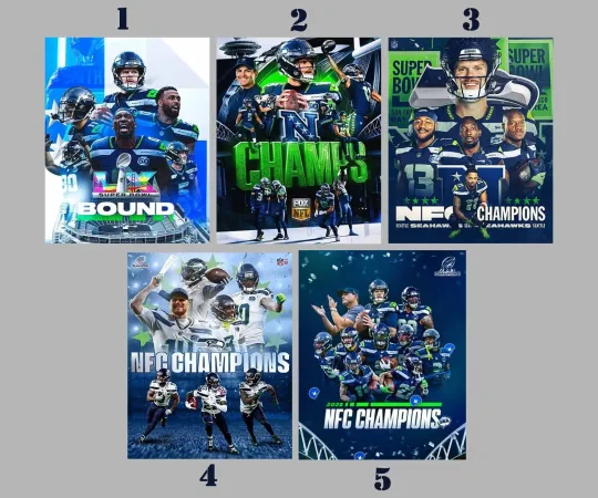 Discover Seattle Seahawkss 2025 football N.F.C Champions Poster