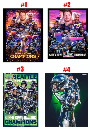 Discover THE SEATTLE Seahawkss CHAMPIONS Vince Lombardi Trophy Poster