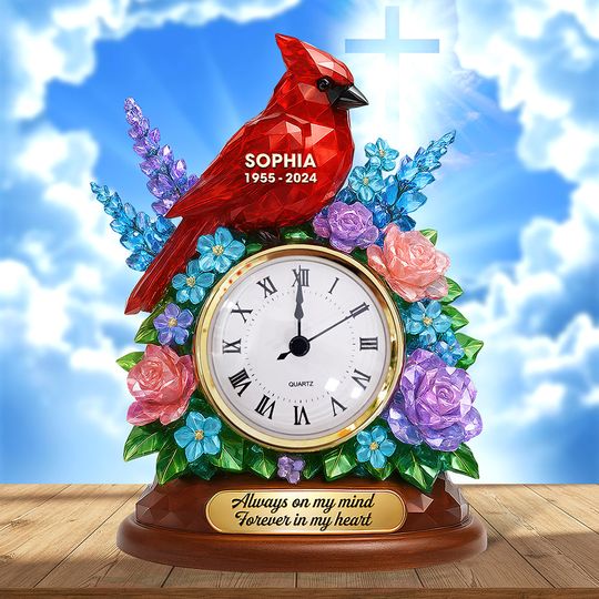 Discover Memorial Desk Clock Plaque - Personalized Gifts For Heaven