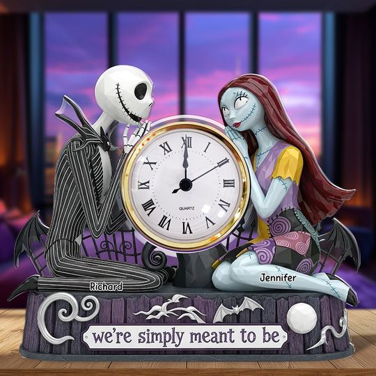 Discover Spooky Couple Desk Clock Plaque - Personalized Gifts For Couple