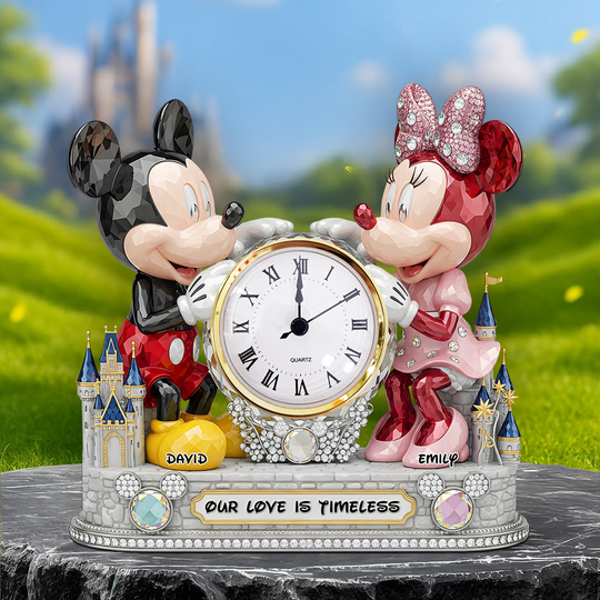 Timeless Love Couple Desk Clock Plaque - Personalized Gift For Couple