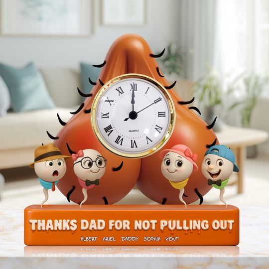 Funny Dad Desk Clock Plaque - Personalized Gifts For Dad