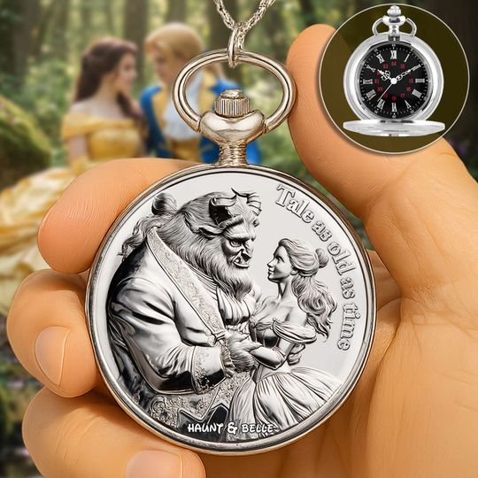 Tale As Old As Time Pocket Watch - Personalized Gift For Couples