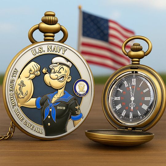 Service Remembered Pocket Watch Personalized Gifts For Veteran