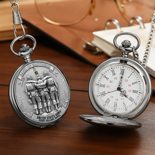 Brotherhood of Arms Pocket Watch - Personalized Gift For Veteran