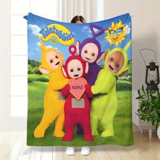 Discover Cute Cartoon Name Fleece Blanket for Kids and Family
