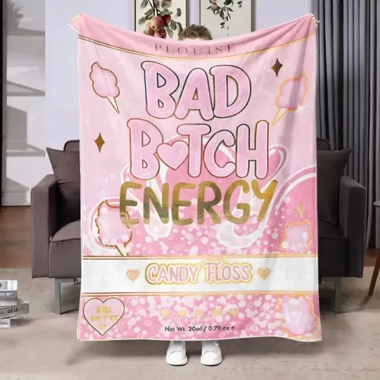 Discover Bold Candy Floss Energy Fleece Blanket Soft Cozy Throw